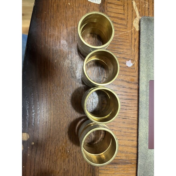 Brass And Mother of Pearl Napkin Ring Holder Tabletop Dining Decor 12 Pc - Picture 2 of 2
